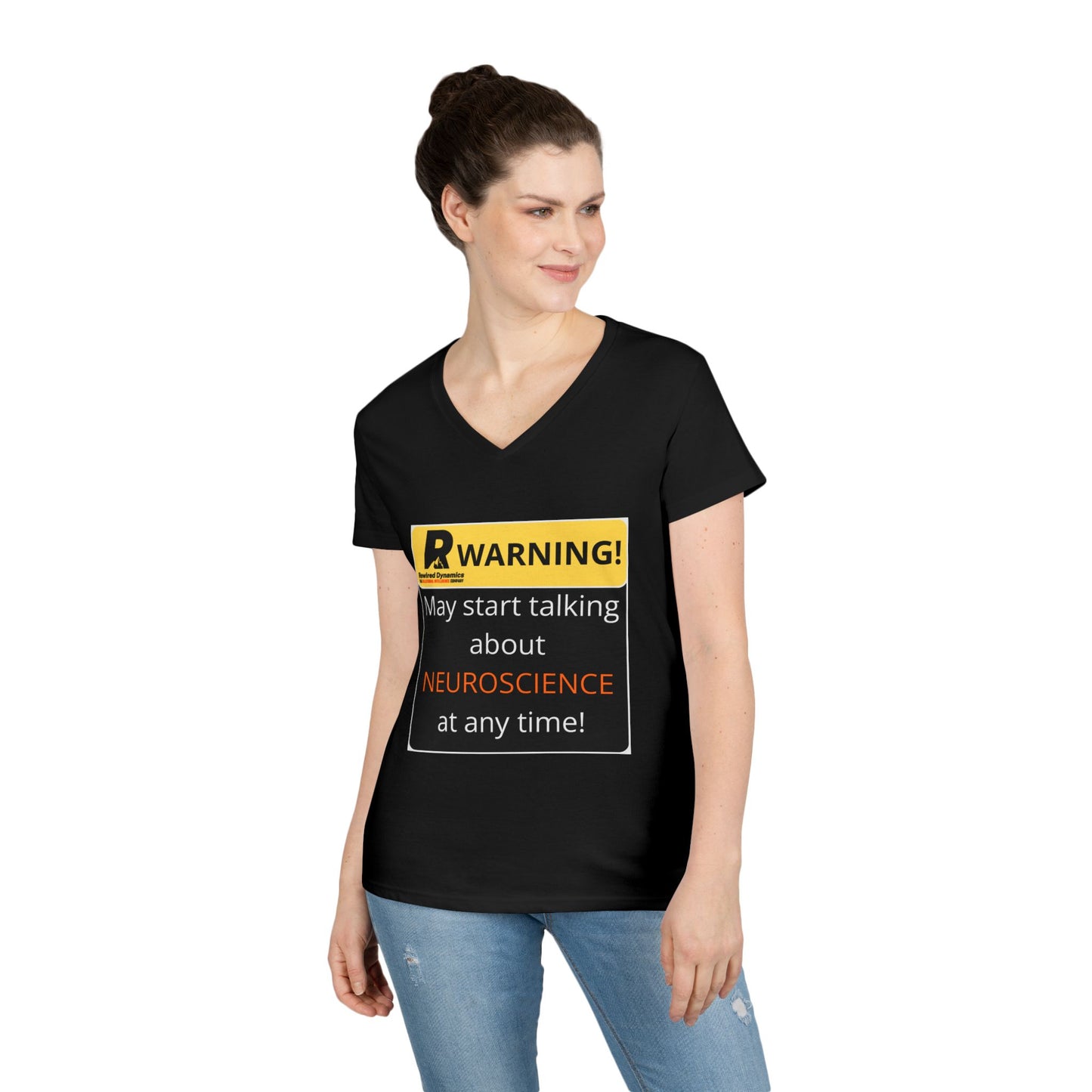 WARNING! May Talk about Nuroscience R.i.P V-Neck Tee - Rewired Dynamics™